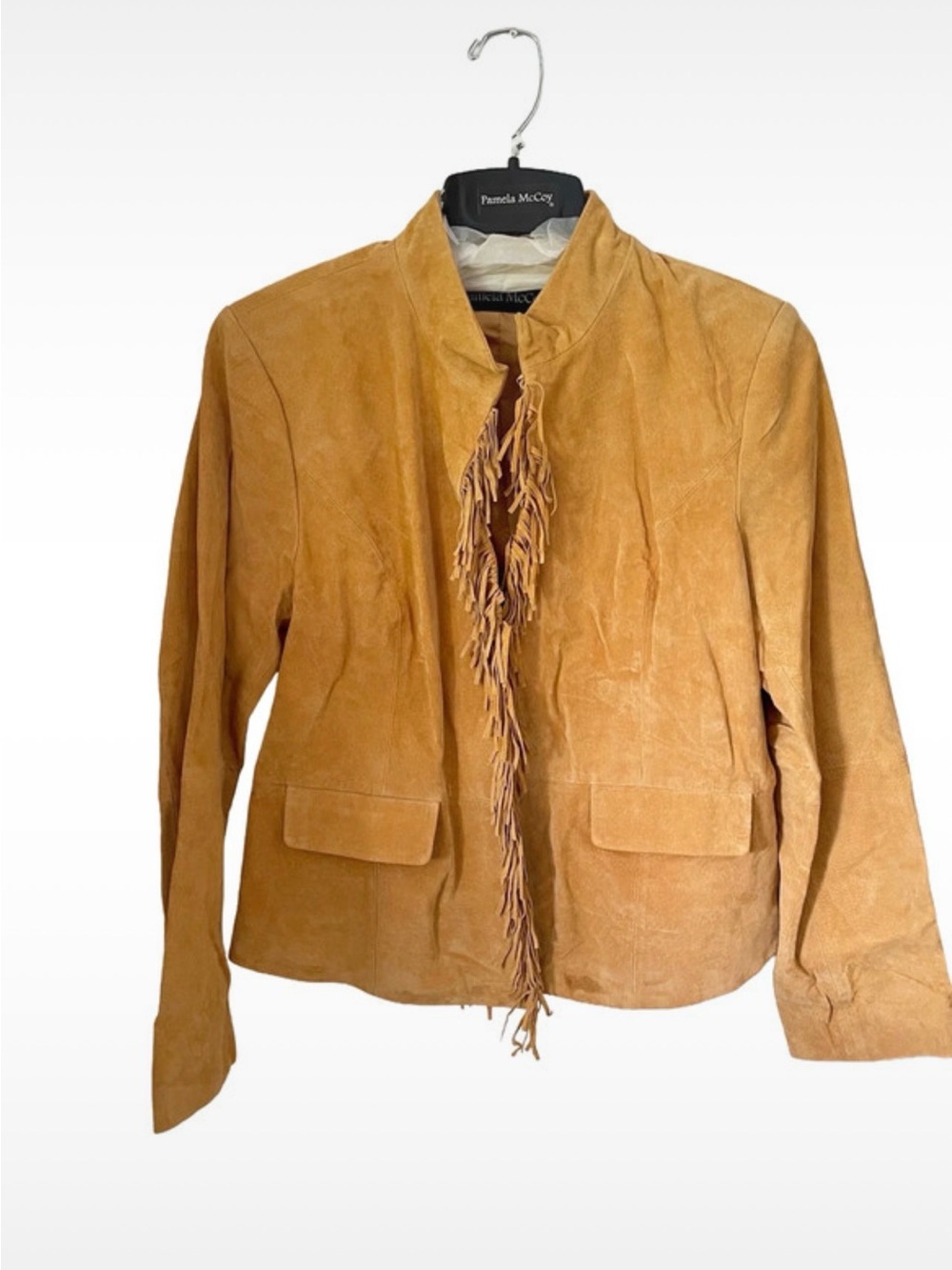 Pamela McCoy Women's Tan Suede Fringe Jacket